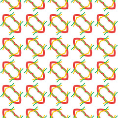 Vector seamless pattern texture background with geometric shapes, colored in white, red, yellow, green colors.