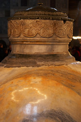 Marble jar at Hagia Sophia, Istanbul, Turkey