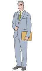 Ito: Asian businessman holding a folder or tablet