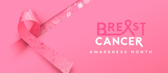 Breast cancer awareness 3d pink silk ribbon