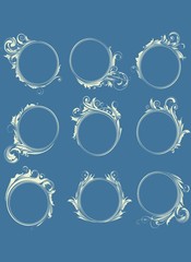 set of vintage frames with flowers