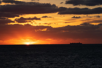 sunset over the sea