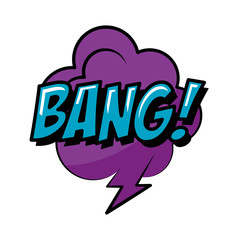 speech bubble with bang word pop art flat style