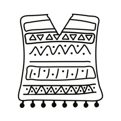 mexican culture poncho line style icon