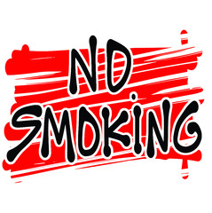 No smoking text in black red marker style vector