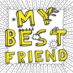 Square size hand-drawn doodle style poster.