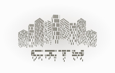 Abstract Futuristic City,  corporate buildings background vector illustration