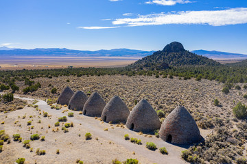 Aerial view of the beautiful Ward Charcoal Ovens State Historic Park