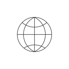 World planet icon vector. International symbol, homepage, globe sign in outline style