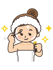 マスカラを塗る女性　美容　ビューティー　化粧　メイク