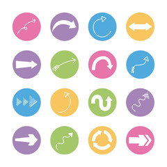 bundle of sixteen arrows set icons