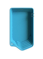 Orthographic view of an outline home swimming pool, 3d rendering, 3d illustration