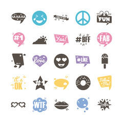bundle of twenty five slang set collection icons