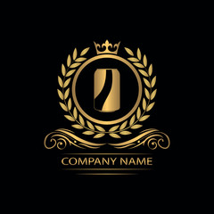 beer, beer pub logo template luxury royal vector company decorative emblem with crown	
