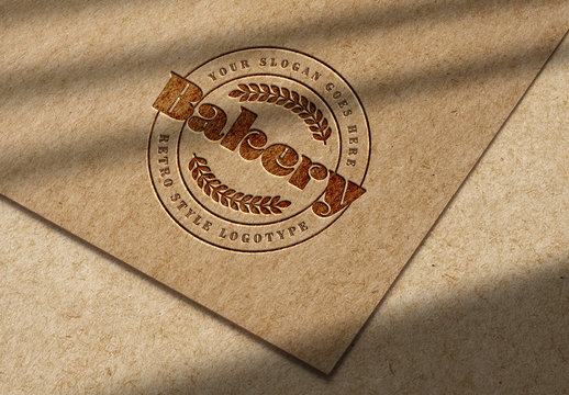 
Debossed Logo Mockup on Kraft Paper