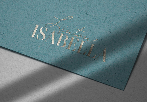 
Embossed Silver Logo Mockup on Recycled Paper