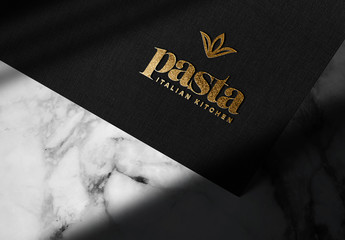 
Luxury Embossed Gold Logo Mockup on Black Paper