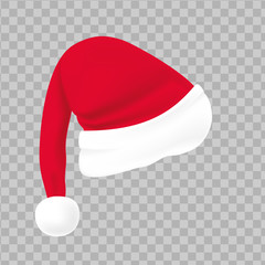 Red santa hat with white fur. Xmas clothing