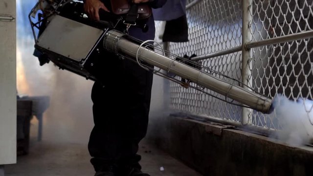 Fumigate mosquito killing to prevent disease, Slow motion
