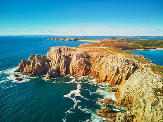 Scenic view of Crozon peninsula, one of the most popular tourist destinations in Brittany, France