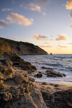 Sardinia, Porto Paglia beach at sunset