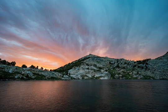 Sunset view of the beautiful Liberty Lake