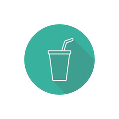  disposable cup of coffee icon. cafe logo.  disposable cup for cafe typography design.  with shadow