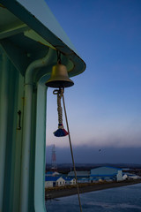 Detail of a bell in a ferry from Punta Arenas to Porvenir, Patagonia, Chile.