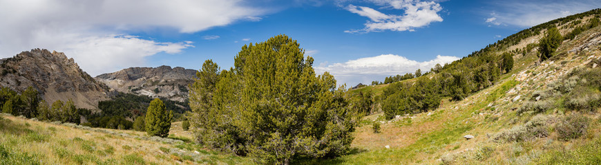 Obraz premium Morning view of the beautiful landscape around the Favre Lake trail