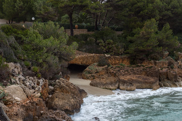 Cave at Cala Gat beach in Mallorca, Spain.