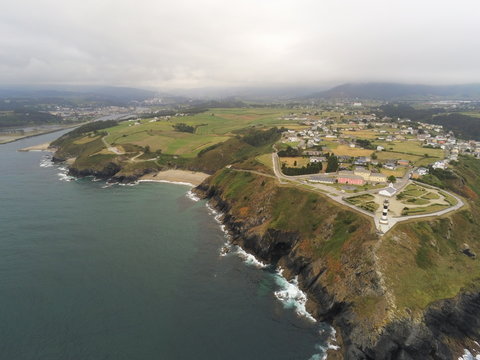 Ortiguera. Coast of Asturias,Spain. Aerial Drone Footage