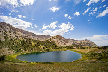 Morning view of the beautiful Favre Lake