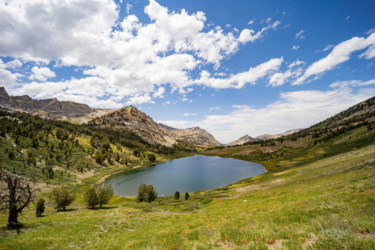 Morning view of the beautiful Favre Lake