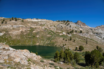 Fototapeta na wymiar Morning view of the beautiful landscape around the Ruby Crest Trail