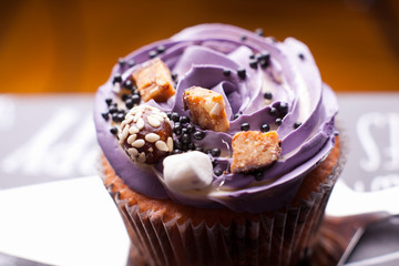 handmade marshmallow in the form of roses close-up.