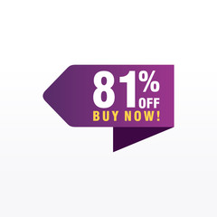 81 discount, Sales Vector badges for Labels, , Stickers, Banners, Tags, Web Stickers, New offer. Discount origami sign banner