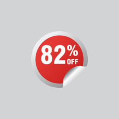 82 discount, Sales Vector badges for Labels, , Stickers, Banners, Tags, Web Stickers, New offer. Discount origami sign banner
