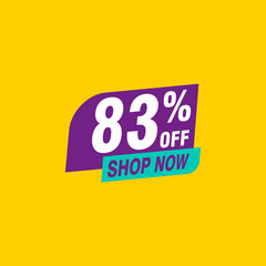 83 discount, Sales Vector badges for Labels, , Stickers, Banners, Tags, Web Stickers, New offer. Discount origami sign banner