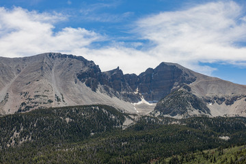 Sunny view of the beautiful Wheeler Peak from Wheeler Peak Overlook