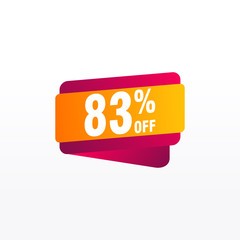 83 discount, Sales Vector badges for Labels, , Stickers, Banners, Tags, Web Stickers, New offer. Discount origami sign banner
