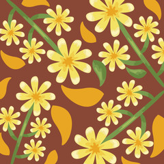 Flowers color yellow pattern detailed style