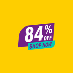 84 discount, Sales Vector badges for Labels, , Stickers, Banners, Tags, Web Stickers, New offer. Discount origami sign banner