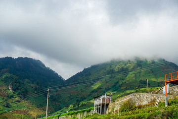 Mountain landscape with dramatic clouds 