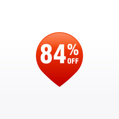 84 discount, Sales Vector badges for Labels, , Stickers, Banners, Tags, Web Stickers, New offer. Discount origami sign banner