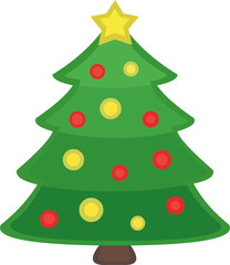 Vector emoticon illustration of a Christmas tree