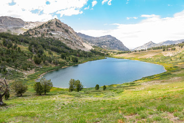 Morning view of the beautiful Favre Lake