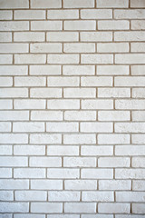 Close up rustic white brick wall texture background. Copy space