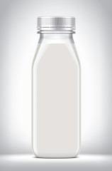 Plastic Bottle with Milk or Dairy drinks on background. 