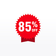 85 discount, Sales Vector badges for Labels, , Stickers, Banners, Tags, Web Stickers, New offer. Discount origami sign banner