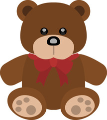 Vector illustration of cartoon teddy bear